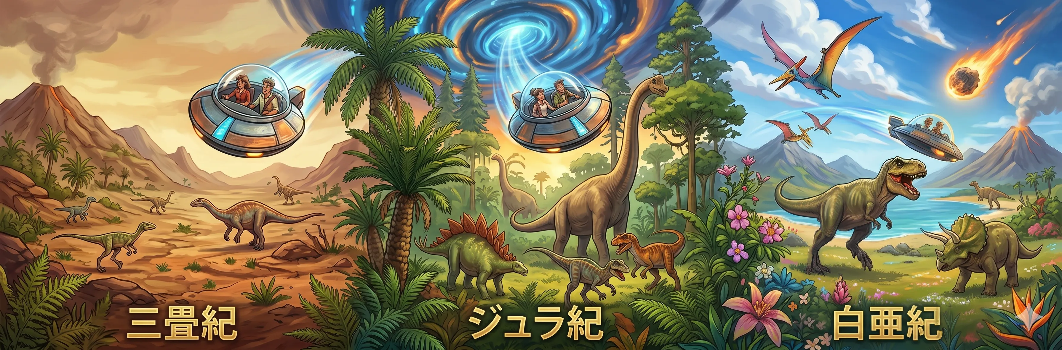 【地球の覇権を握った1億6000万年】「三畳紀・ジュラ紀・白亜紀」恐竜たちの進化と環境の変化を徹底解説！
